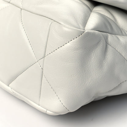Chanel Goatskin Quilted Large Chanel 19 Flap White 5 of 10