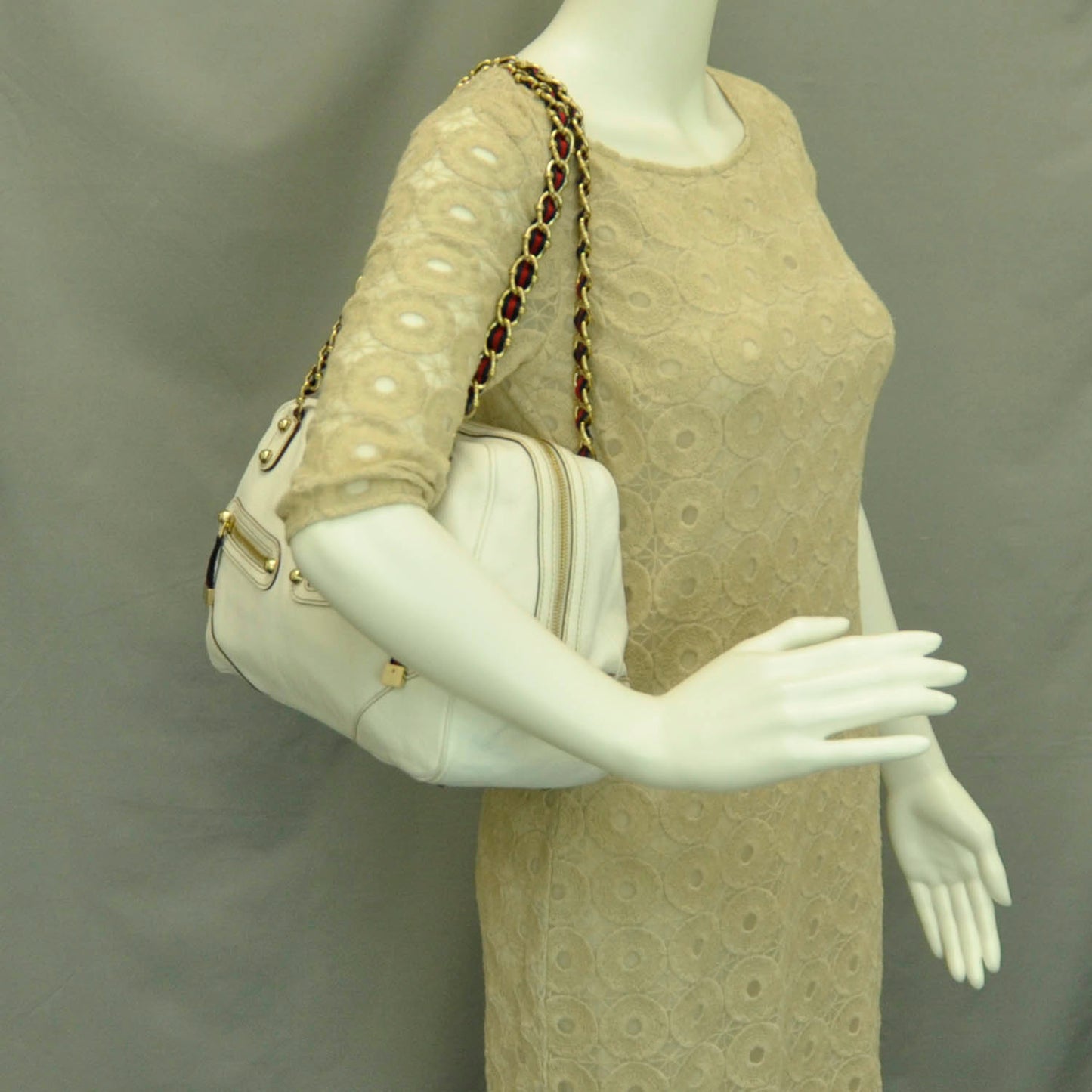 Leather Capri Large Bowler White
