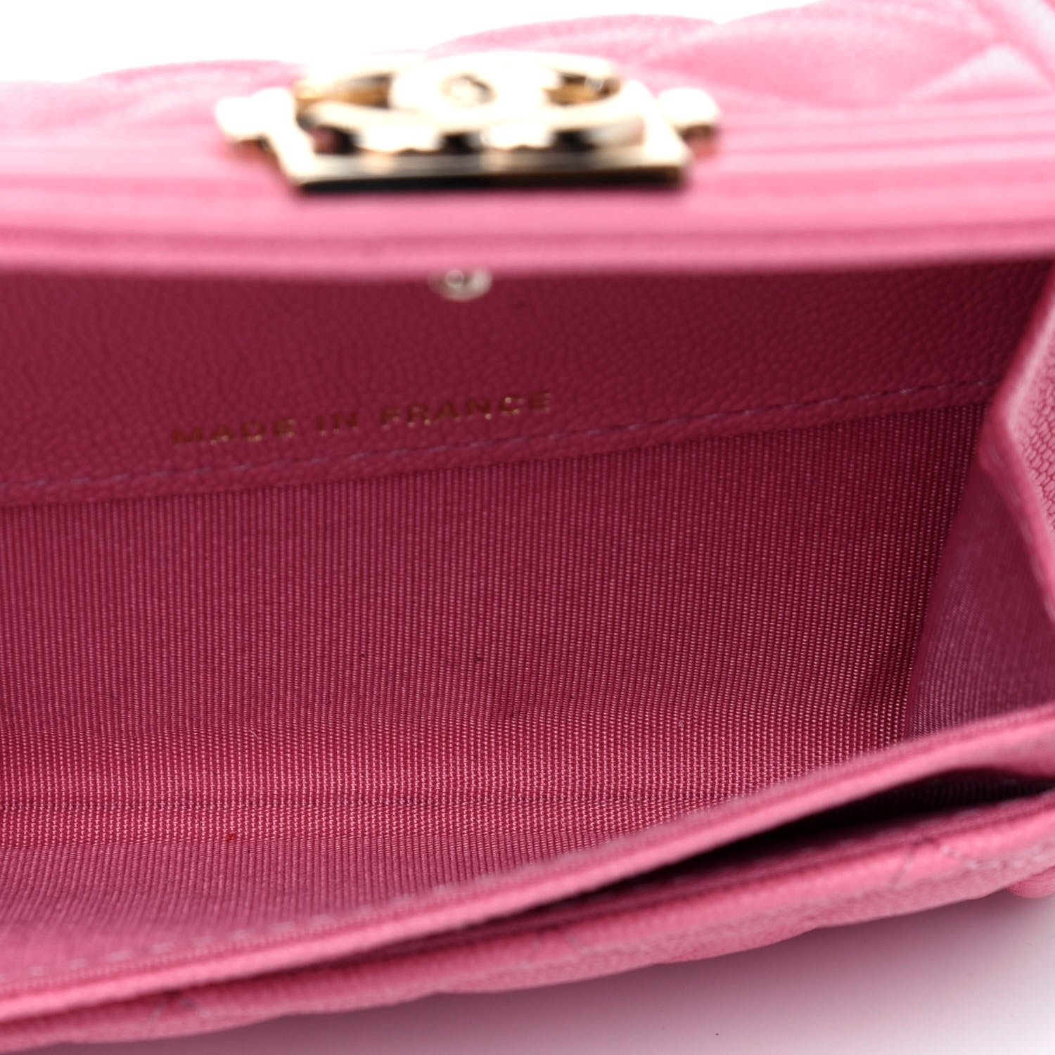 Chanel Caviar Quilted Boy Flap Card Holder Wallet Light Pink 5 of 12
