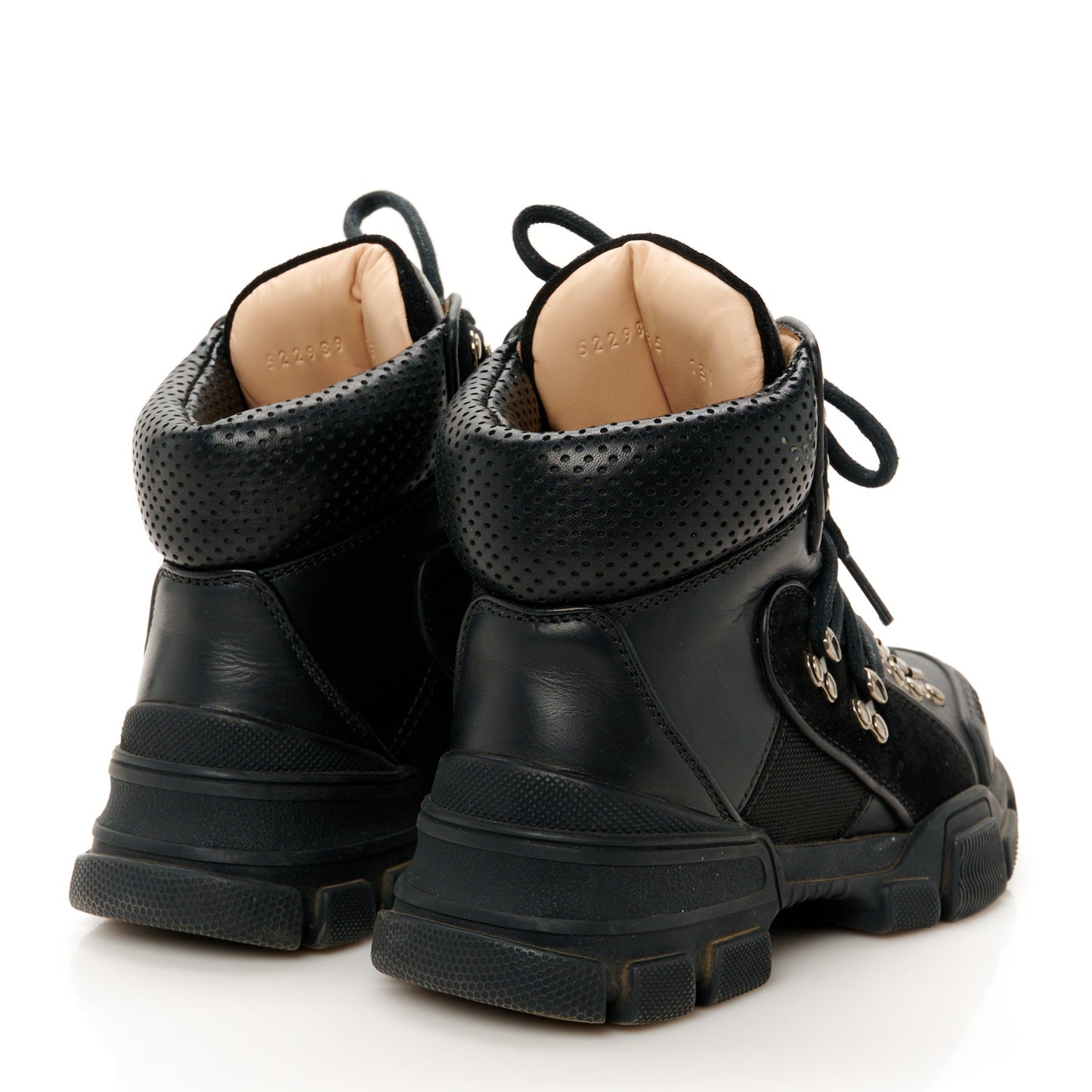 X SEGA Calfskin Suede Technical Canvas Womens Flashtrek High-Top Sneakers 35 Black
