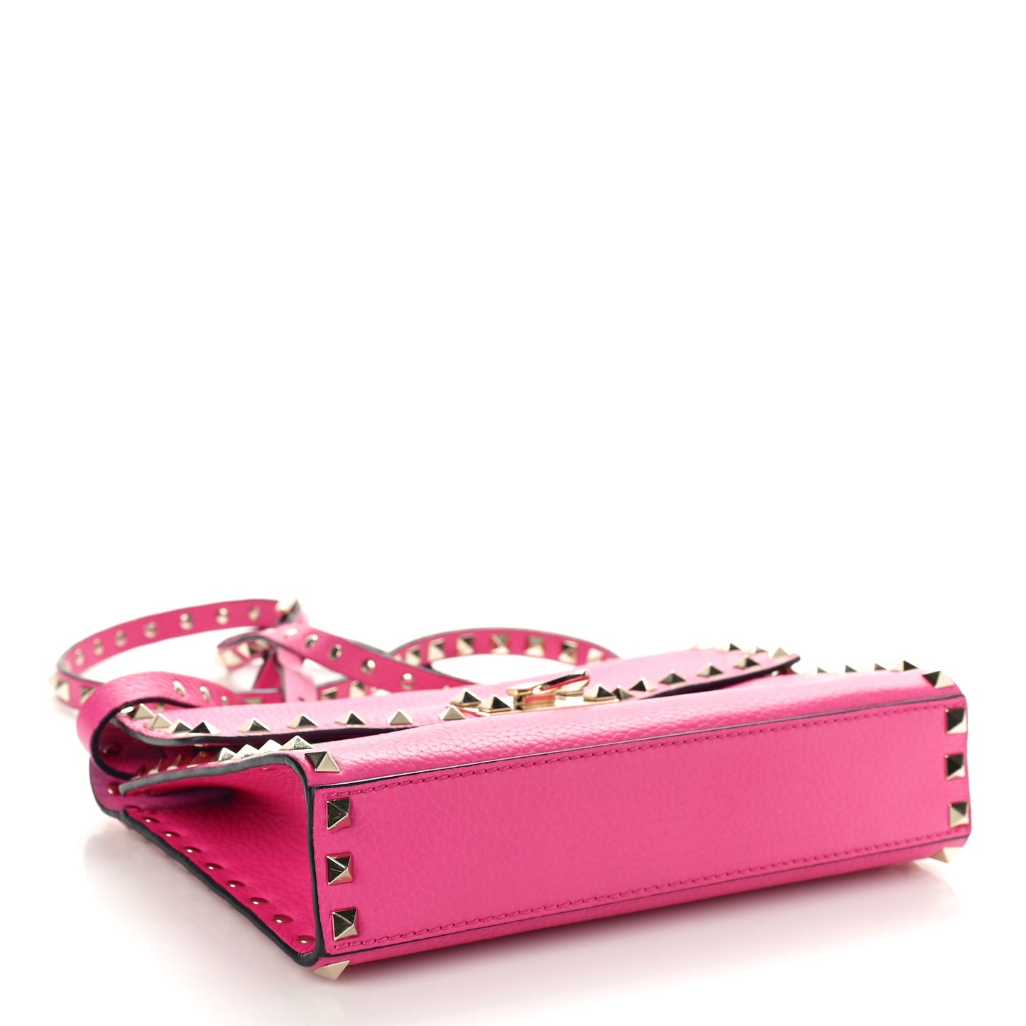 Pebbled Calfskin Medium Rockstud Flip Lock Crossbody Bag