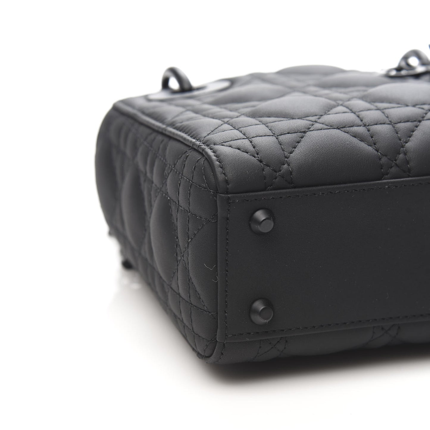 Ultra Matte Calfskin Cannage Mini Lady Dior Black