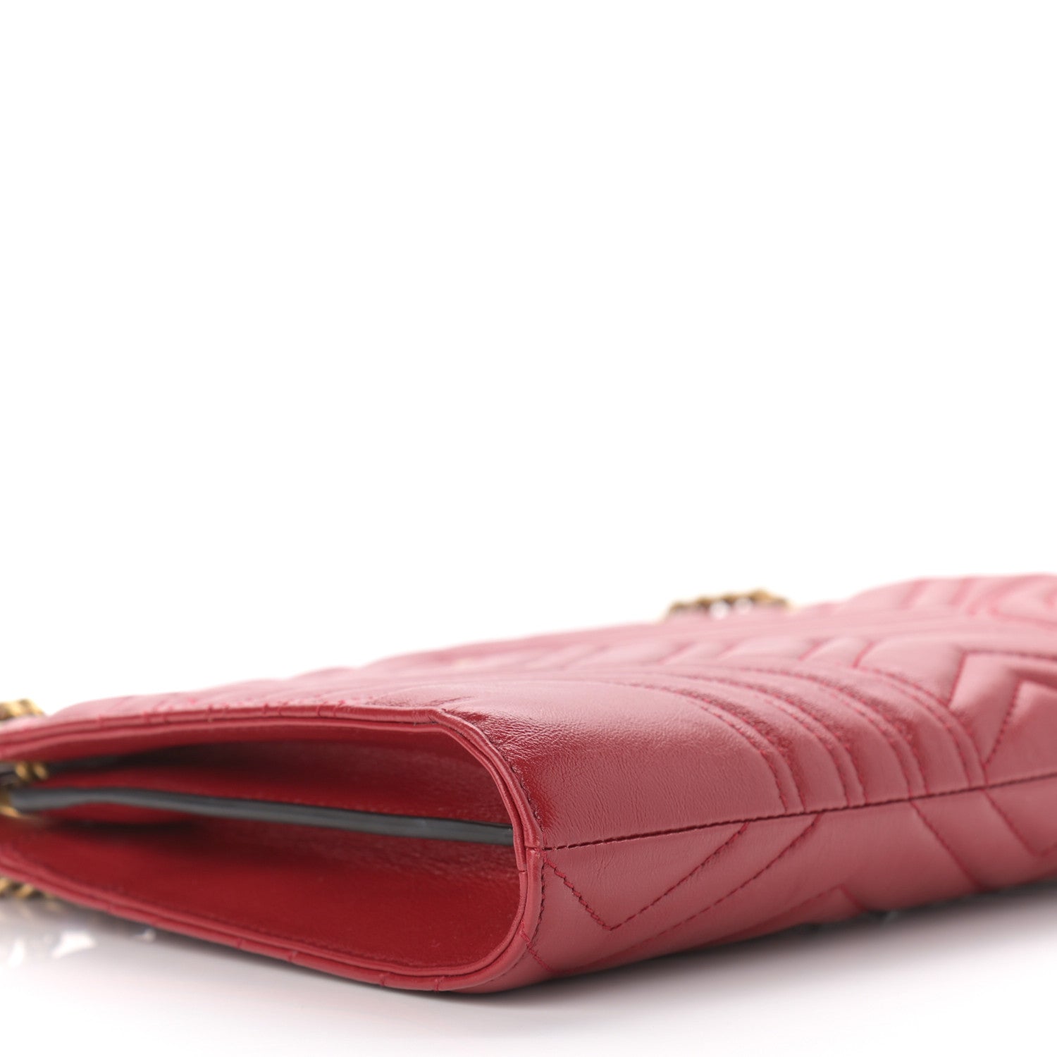 Gucci Azalea Calfskin Matelasse Heart Medium GG Marmont Slim Shoulder Bag Romantic Cerise 9 of 10