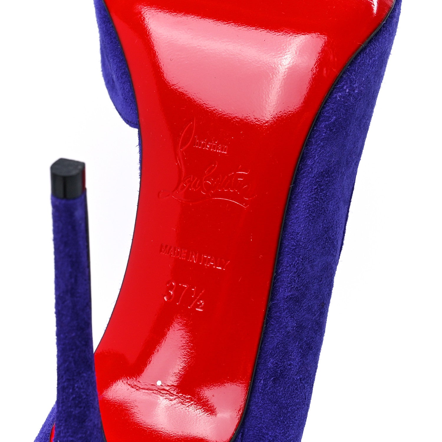 Christian Louboutin Veau Velour Iriza 100 Pumps 37.5 Purple Pop 6 of 7