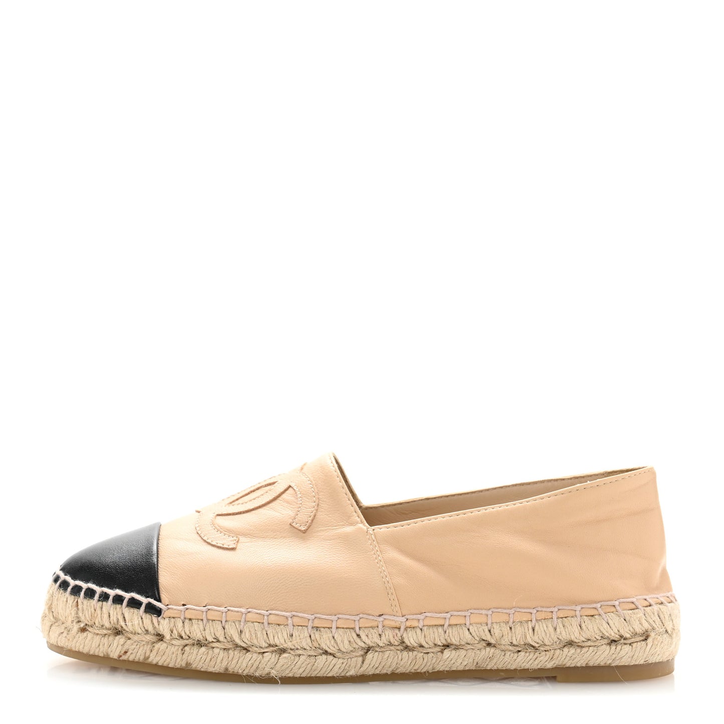 Lambskin CC Espadrilles 37 Beige Black