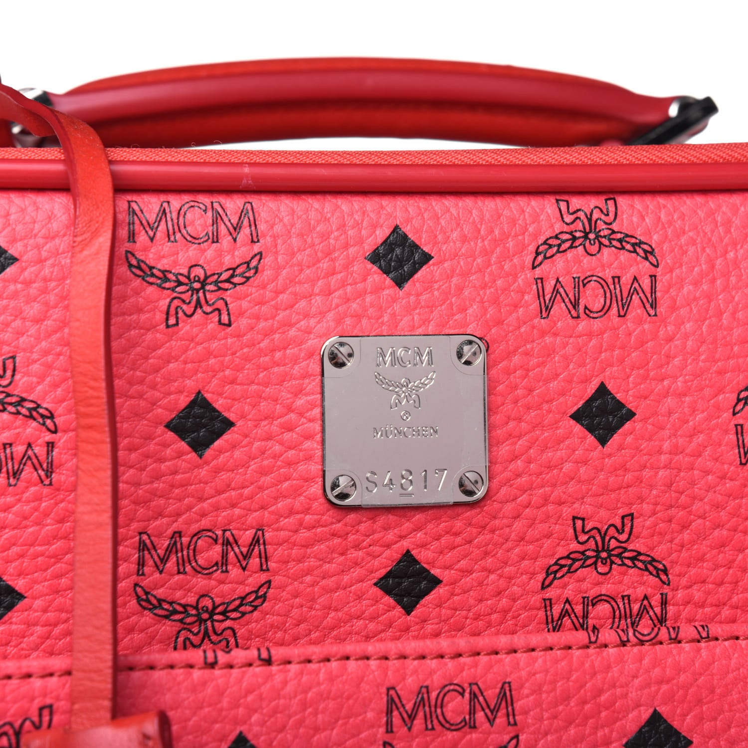 MCM Visetos Traveler Cabin Trolley Suitcase Pink 9 of 27