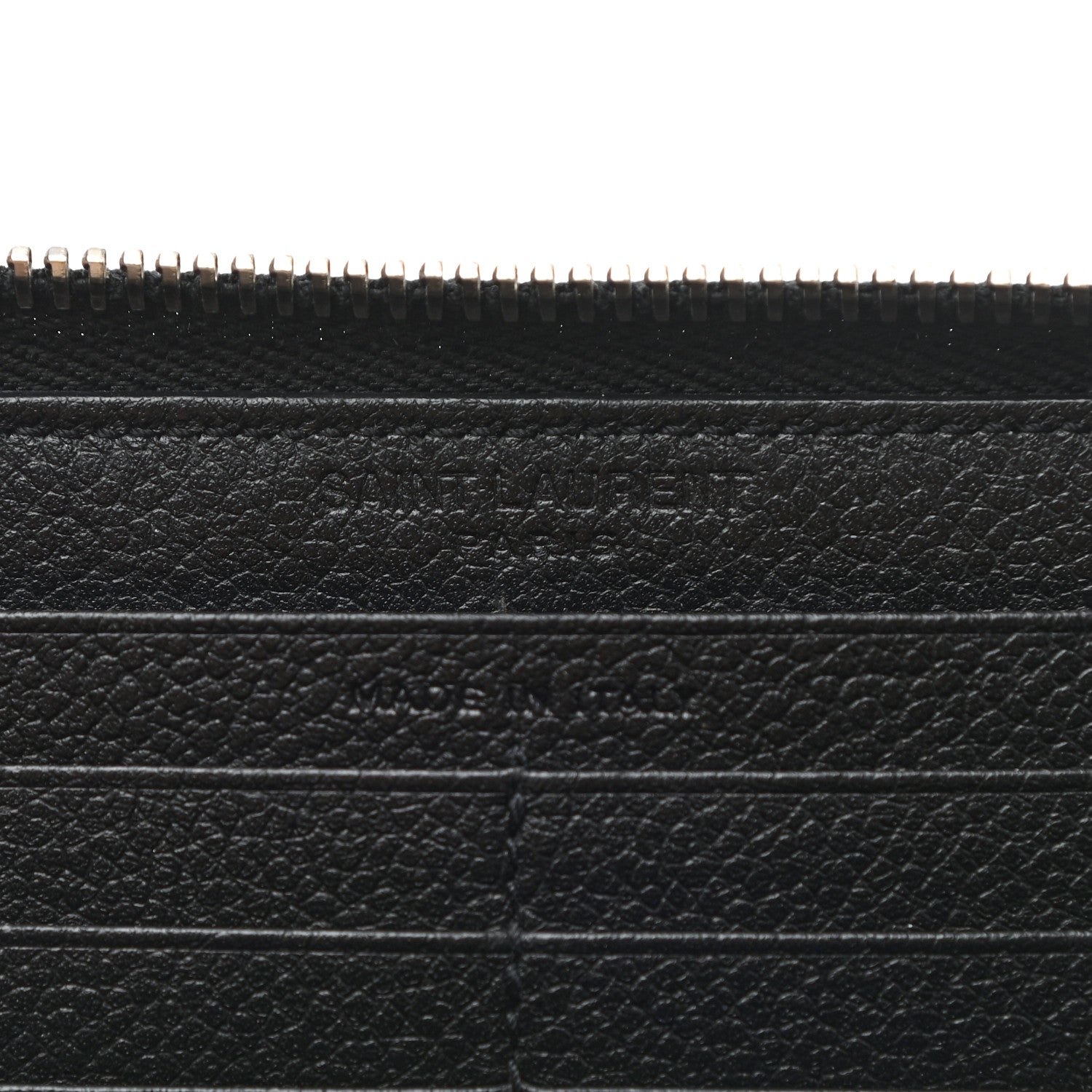 Saint Laurent Grained Calfskin Rive Gauche Zip Around Wallet Black 6 of 8