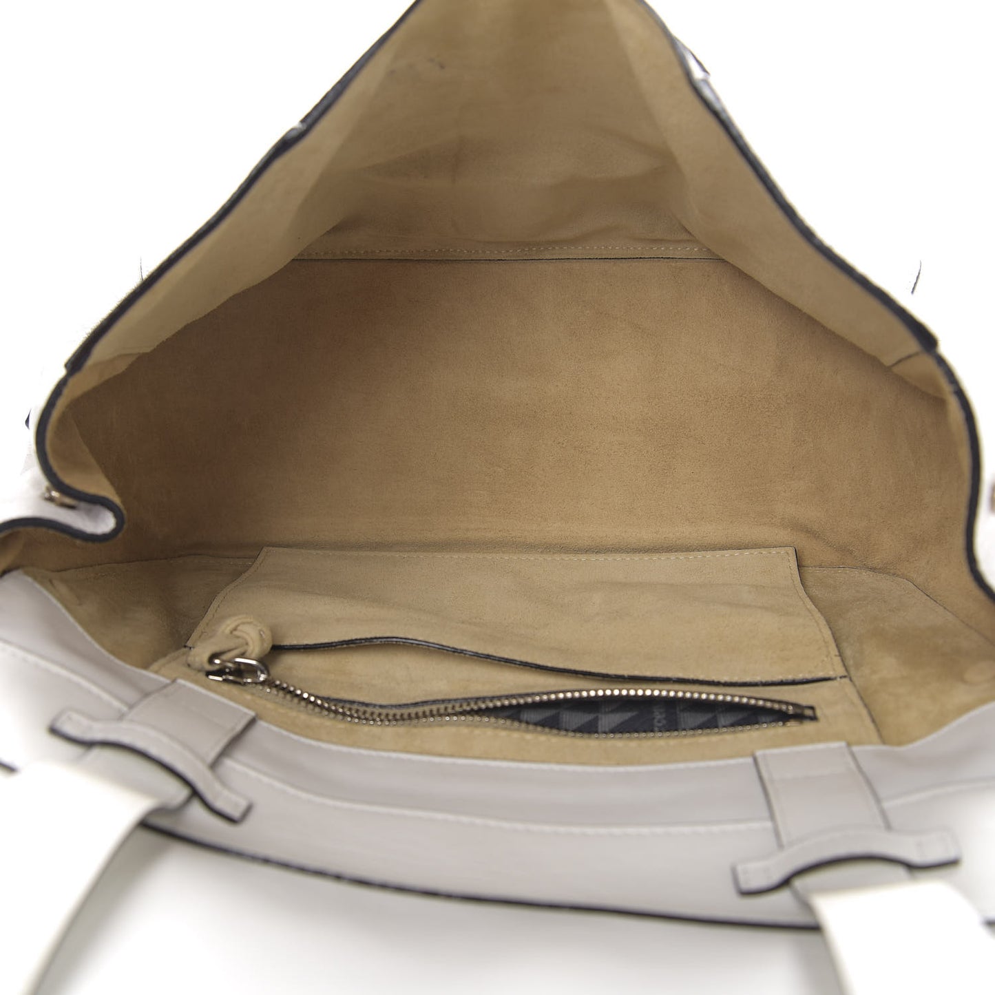 Pebbled Calfskin Double Sided PS Courier Bag White