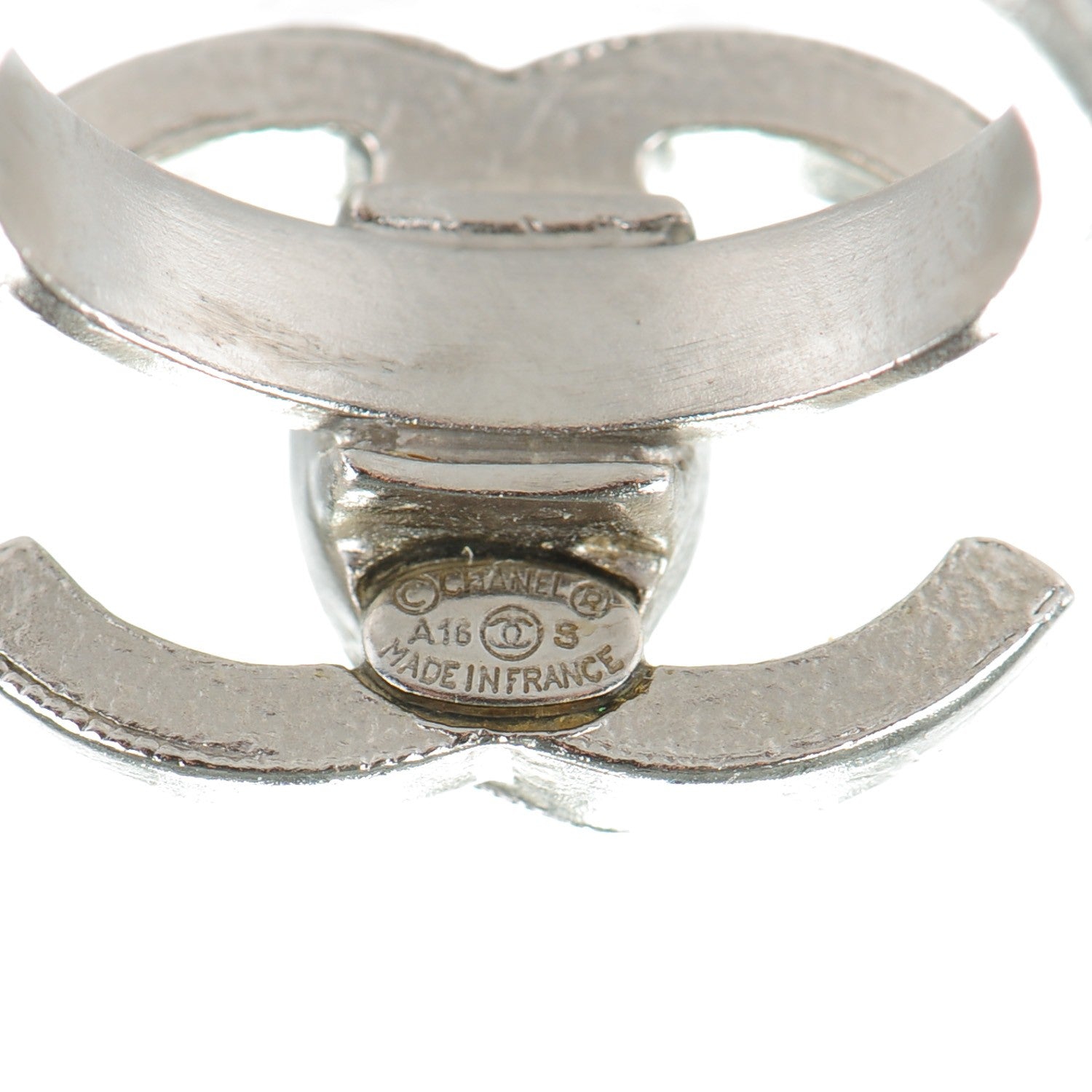Chanel Crystal CC Ring 52 6 Silver 4 of 5