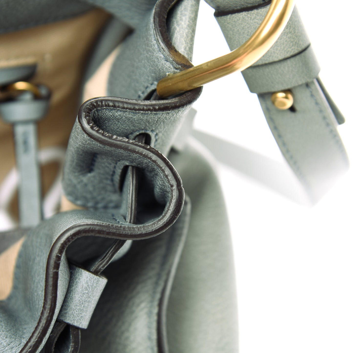 Calfskin Small Owen Flap Bag Cloudy Blue