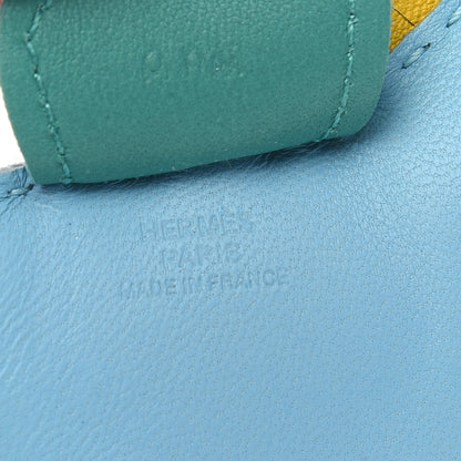 Hermes Milo Lambskin Grigri Rodeo Horse Bag Charm MM Celeste Jaune de Naples Vert Verone 4 of 5
