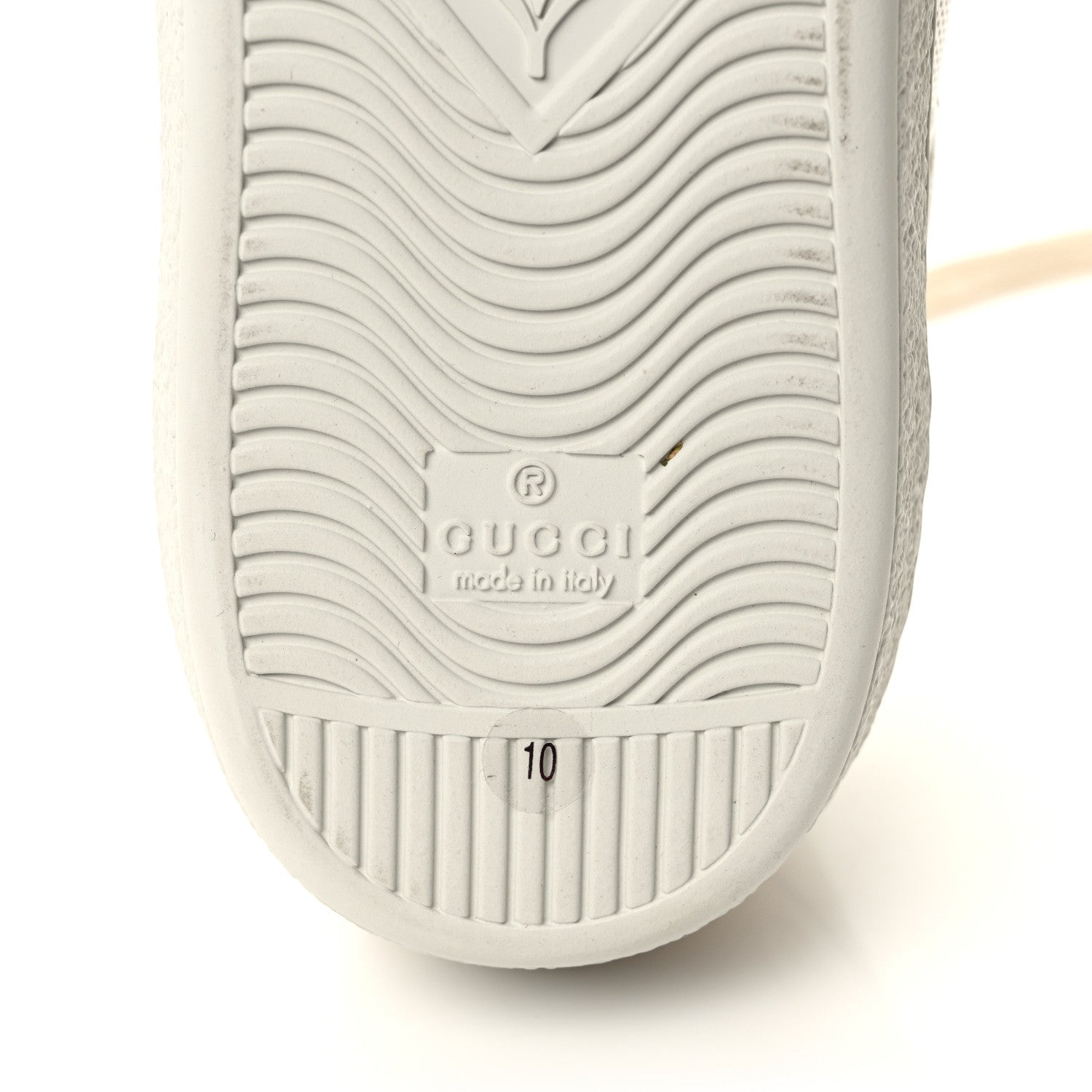 Gucci Calfskin GG Tennis Embossed Mens Ace Sneakers 10 Mystic White 7 of 10