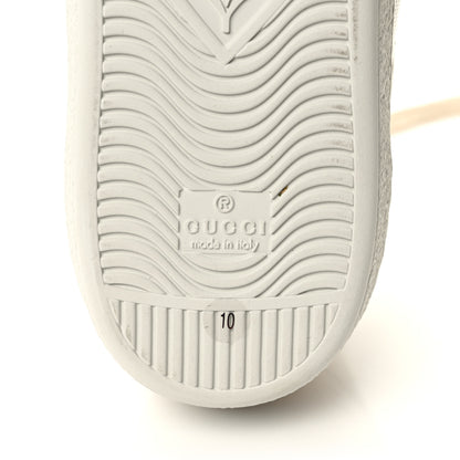 Gucci Calfskin GG Tennis Embossed Mens Ace Sneakers 10 Mystic White 7 of 10