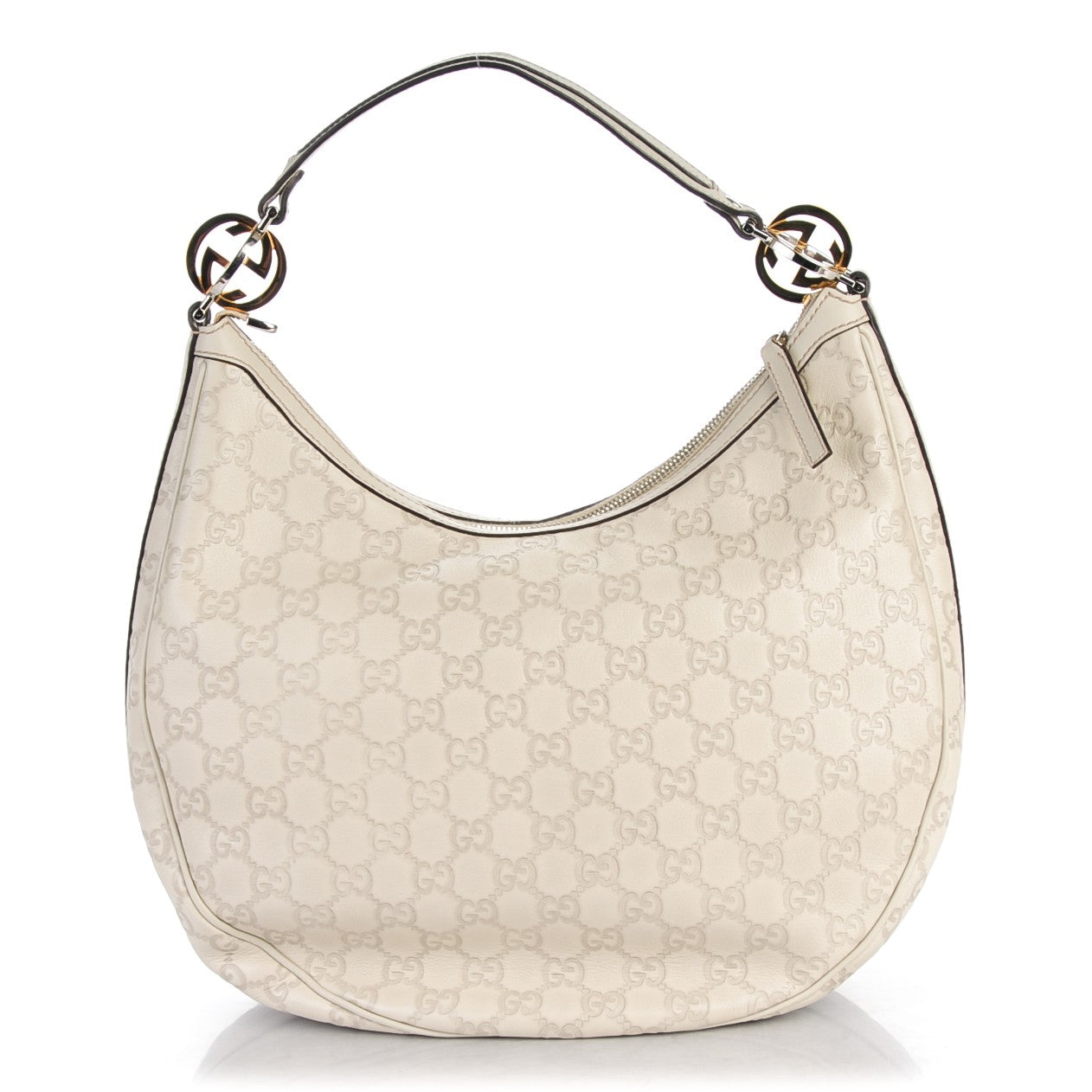 Guccissima Medium GG Twins Hobo Off White