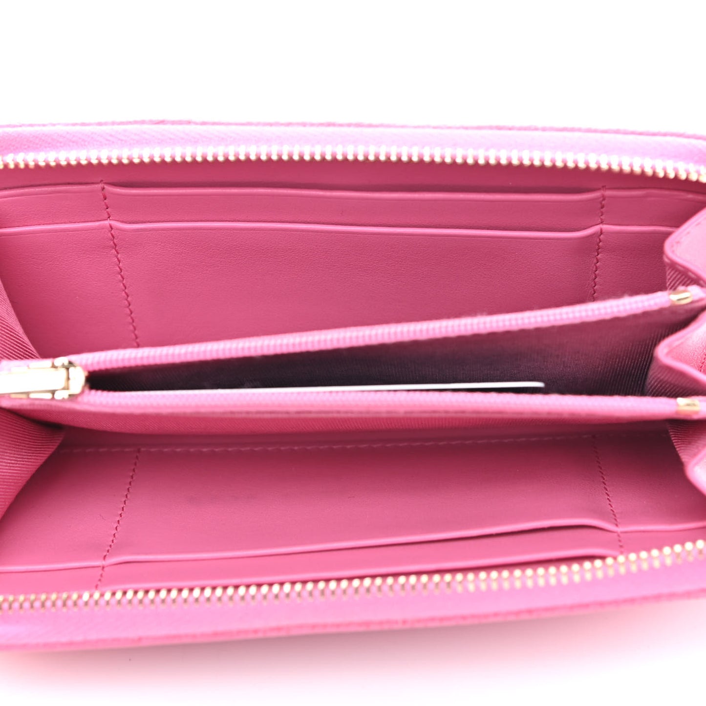 Caviar Quilted Medium Zip Around Wallet Pink