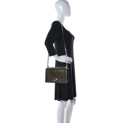 Christian Dior Patent Medium Diorama Flap Bag Green 2 of 12