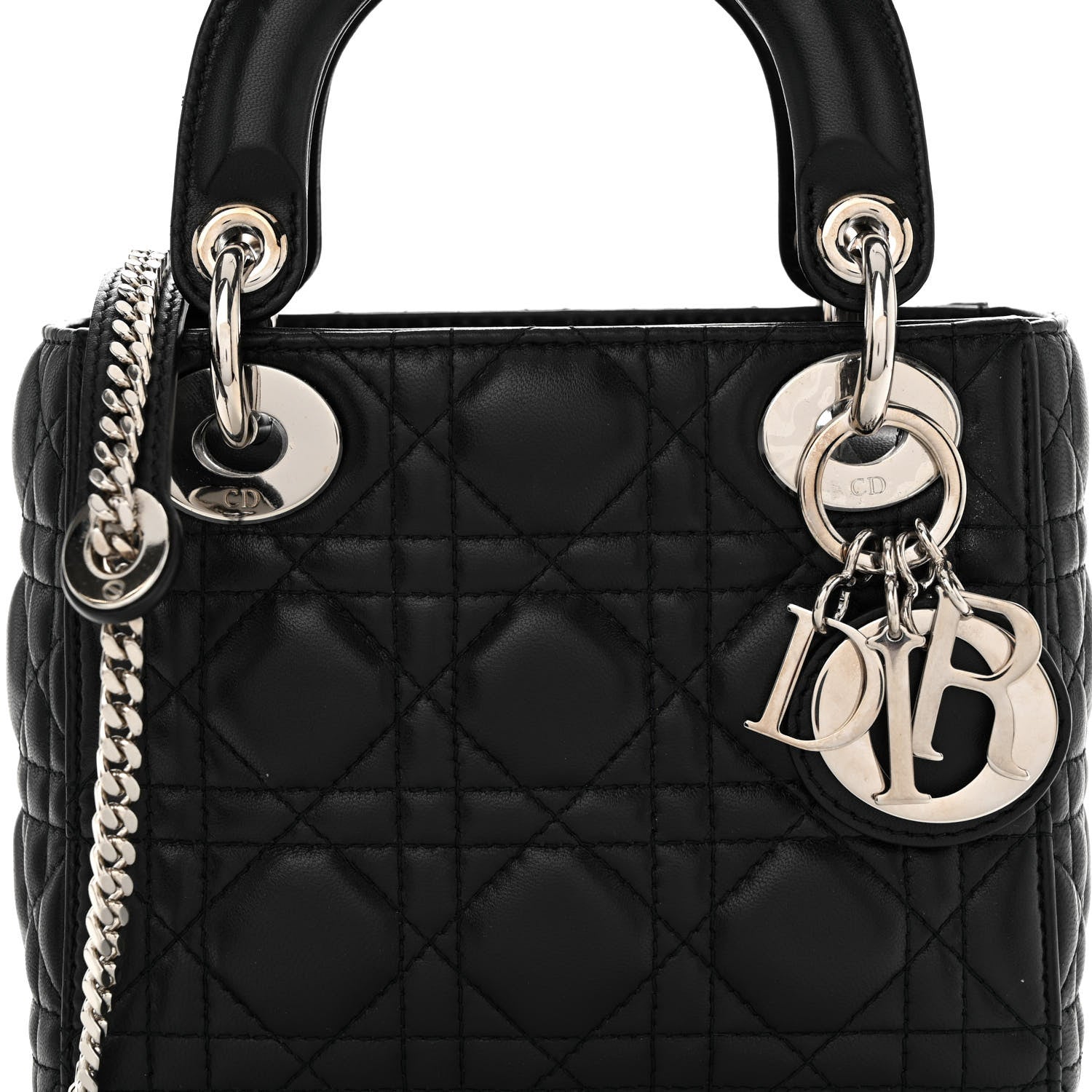 Christian Dior Lambskin Cannage Mini Lady Dior Black 7 of 10
