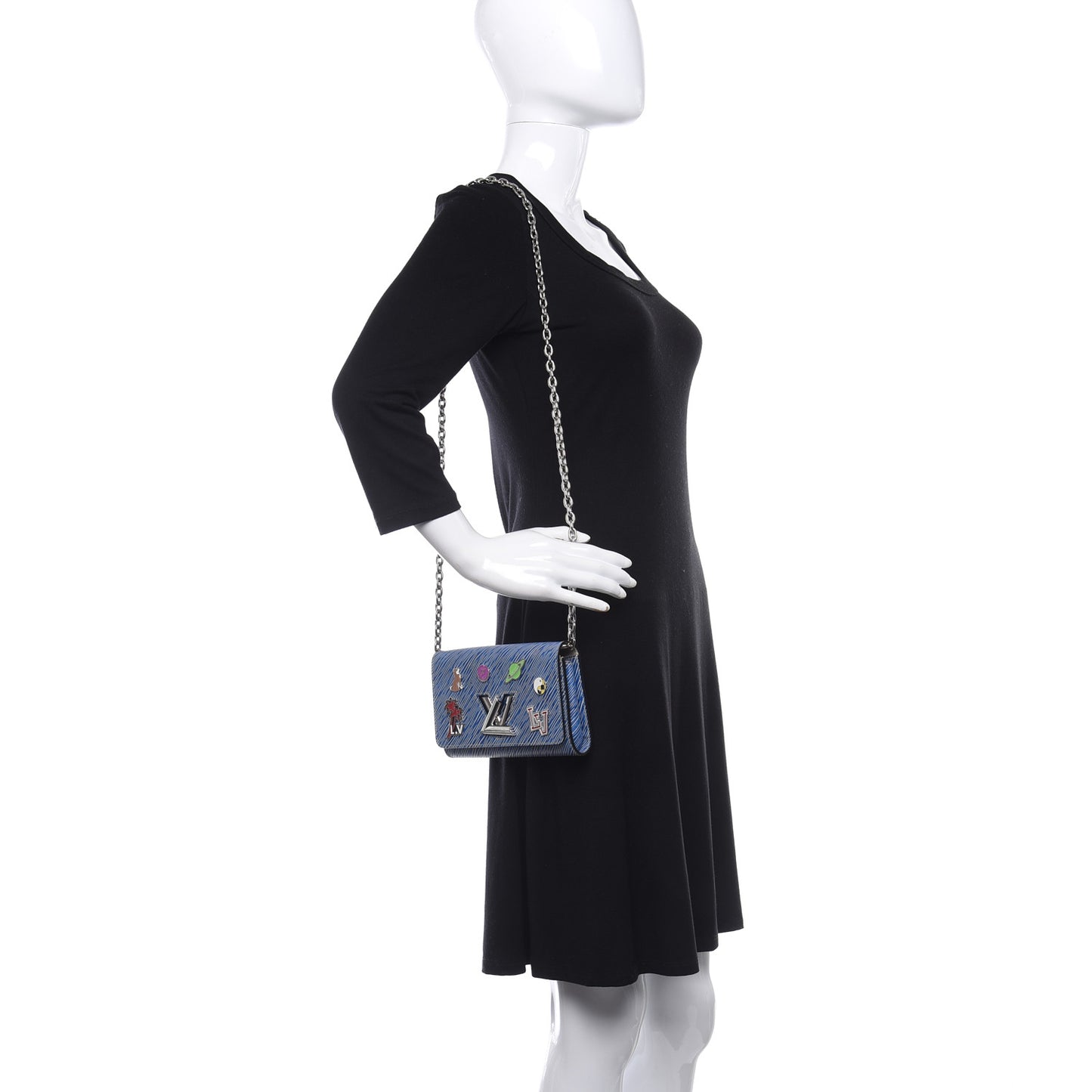 Epi Pins Twist Chain Wallet Denim Light