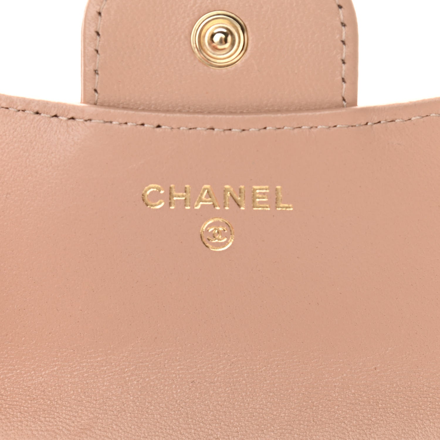 Chanel Lambskin Quilted Top Handle Flap Coin Purse With Chain Beige 6 of 11