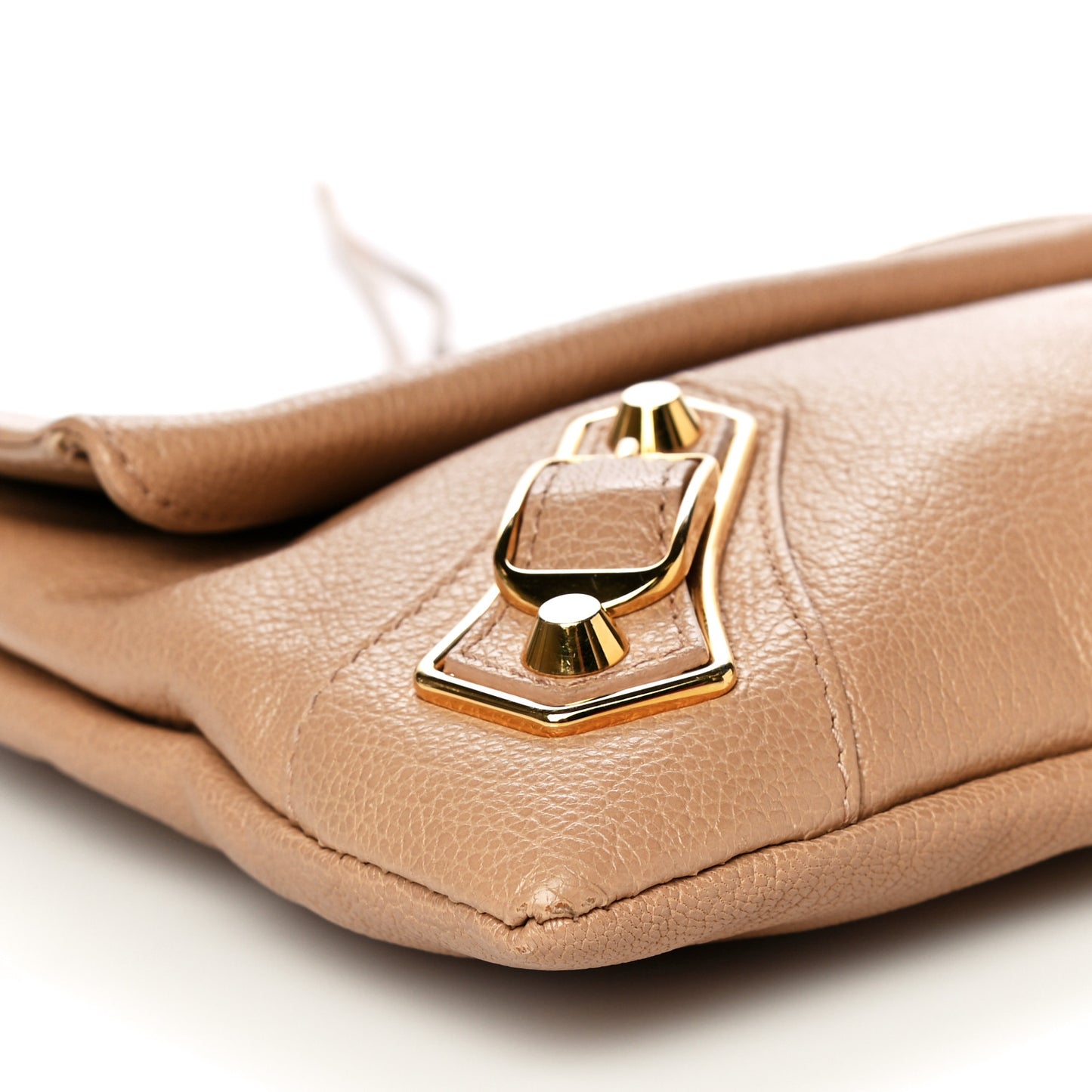 Chevre Gold Metallic Edge Hardware Envelope Clutch Tomette
