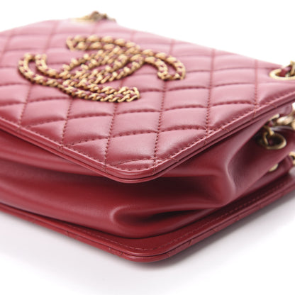 Chanel Calfskin Quilted CC Small Once Upon A Time Tote Red 7 of 11