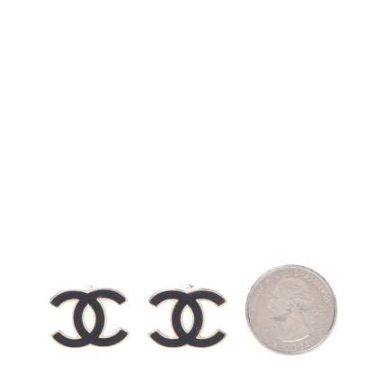 Chanel Lambskin CC Earrings Black 2 of 5