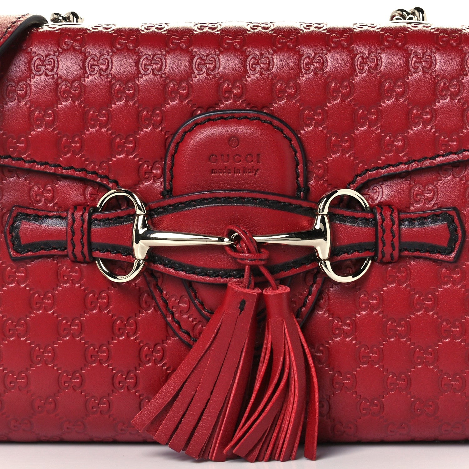 Gucci Soft Microguccissima Mini Emily Chain Shoulder Bag Rosso 9 of 11