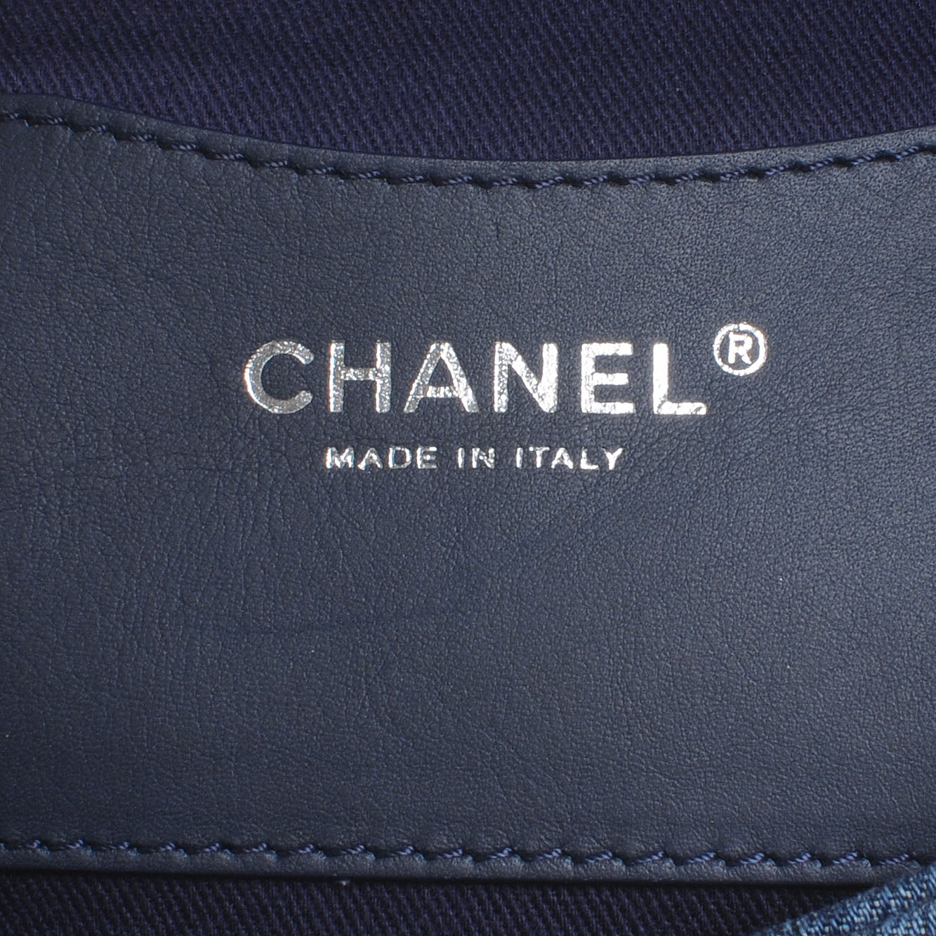 Chanel Denim Camellia Embroidered Large Flap Dark Blue 6 of 7
