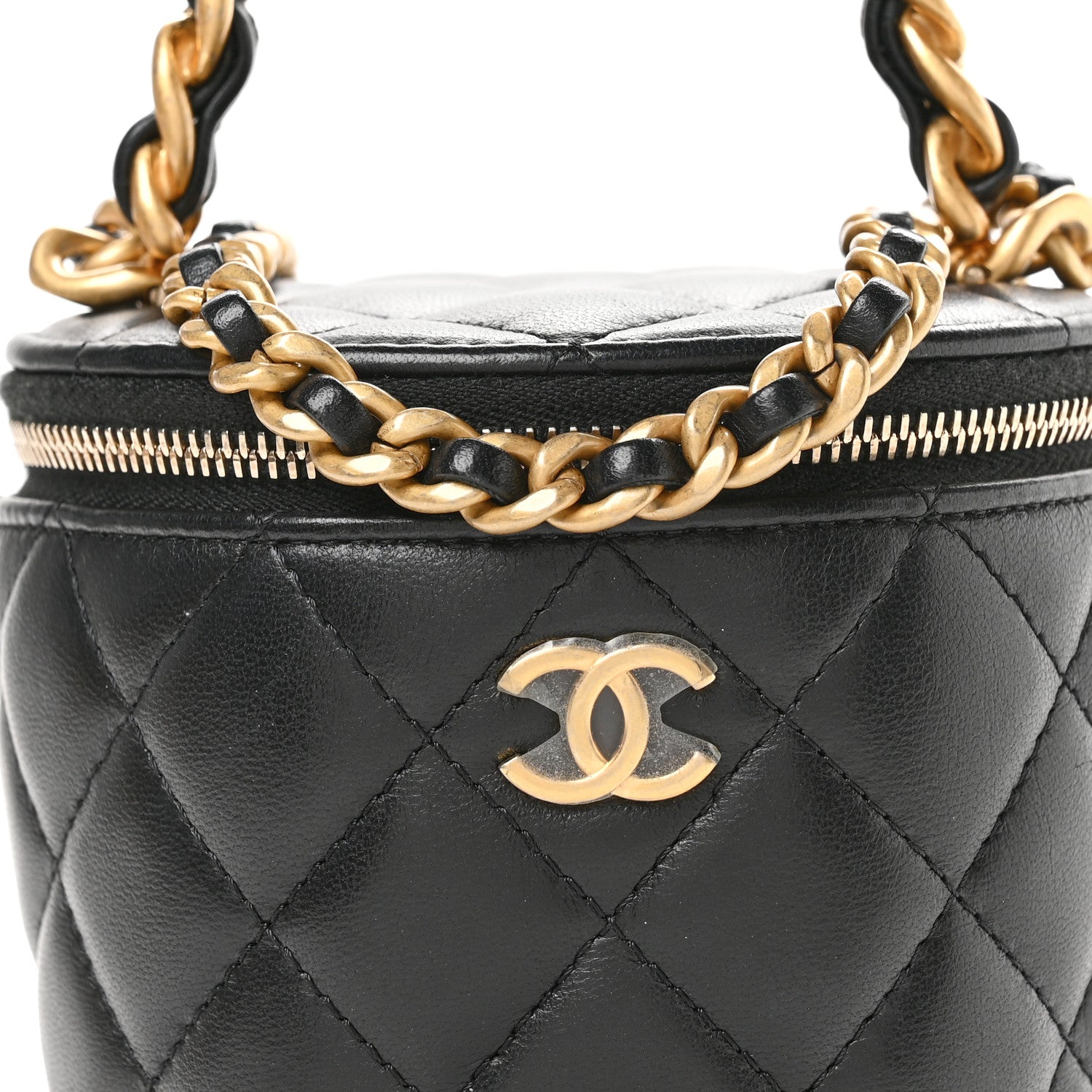 Chanel Lambskin Quilted Afternoon Tea Top Handle Vanity Case With