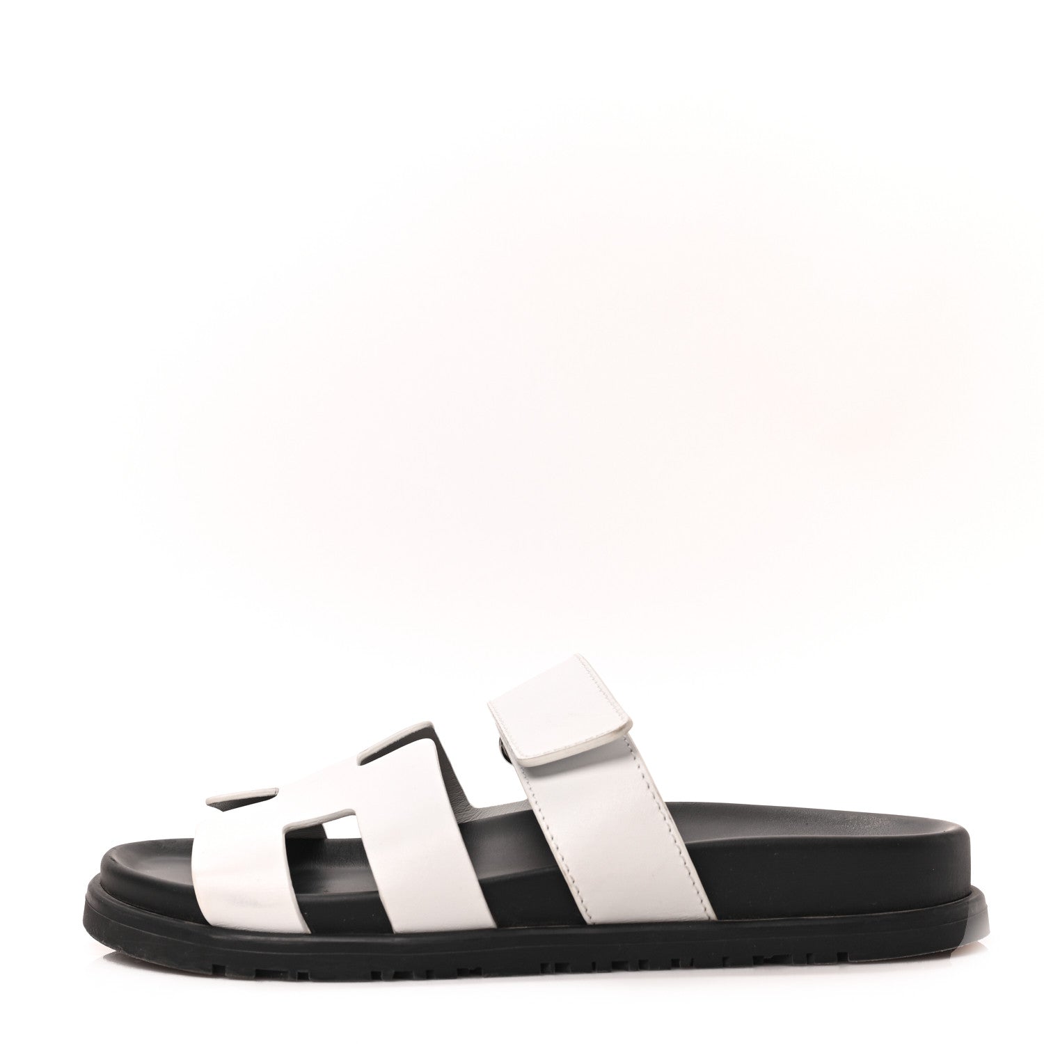 Hermes Calfskin Womens Chypre Sandals 36.5 White 1 of 8