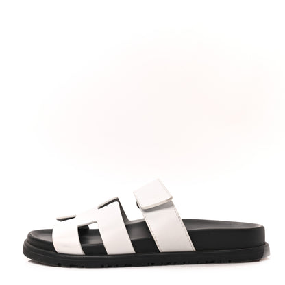 Hermes Calfskin Womens Chypre Sandals 36.5 White 1 of 8