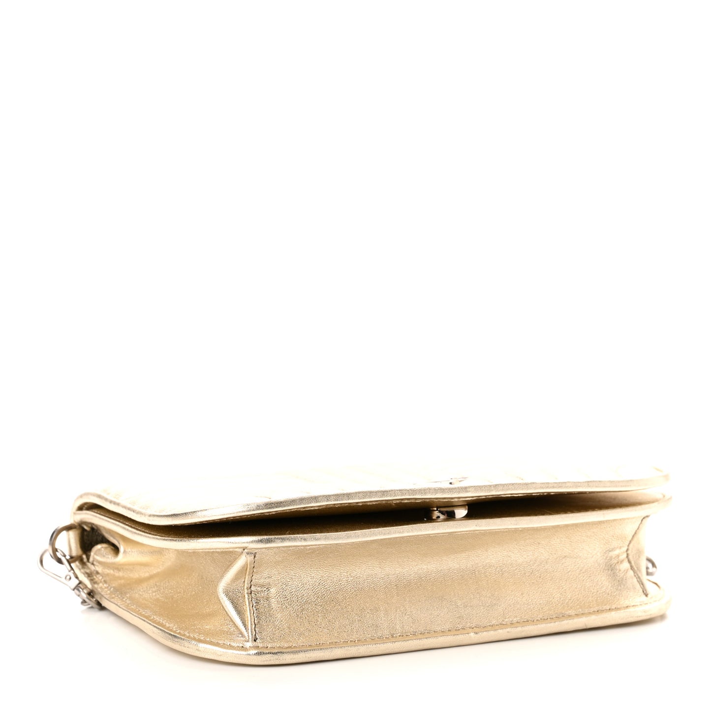 Metallic Nappa Impunture Small Diagramme Crossbody Bag Gold