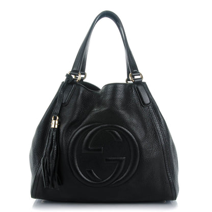 Gucci Pebbled Calfskin Medium Soho Shoulder Bag Black 1 of 7
