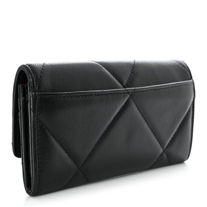 Chanel Lambskin Quilted Chanel 19 Flap Wallet Black 3 of 10