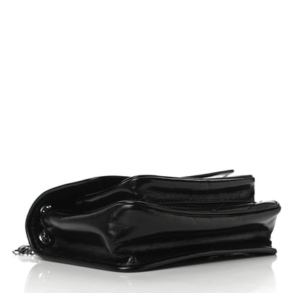 Saint Laurent Crinkled Calfskin Matelasse Monogram Baby Niki Chain Satchel Black 4 of 10