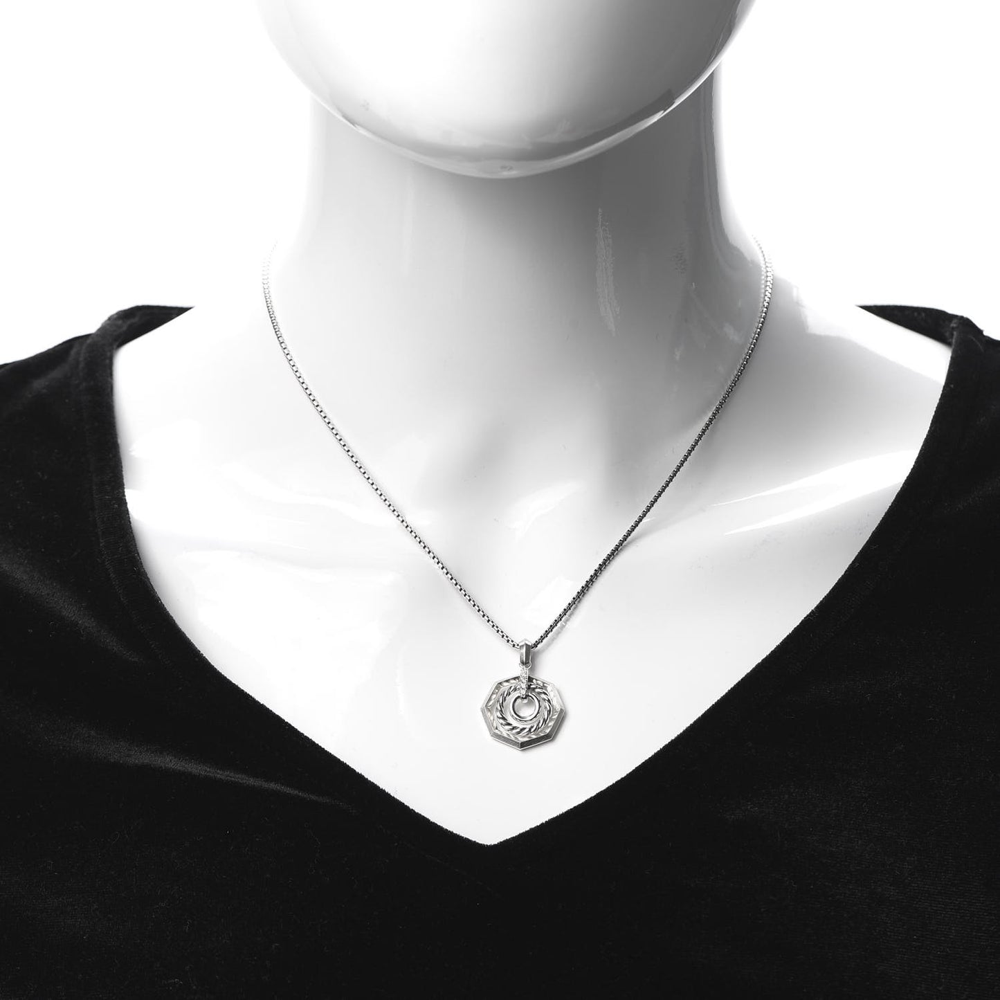 Sterling Silver Diamond Stax Pendant Necklace
