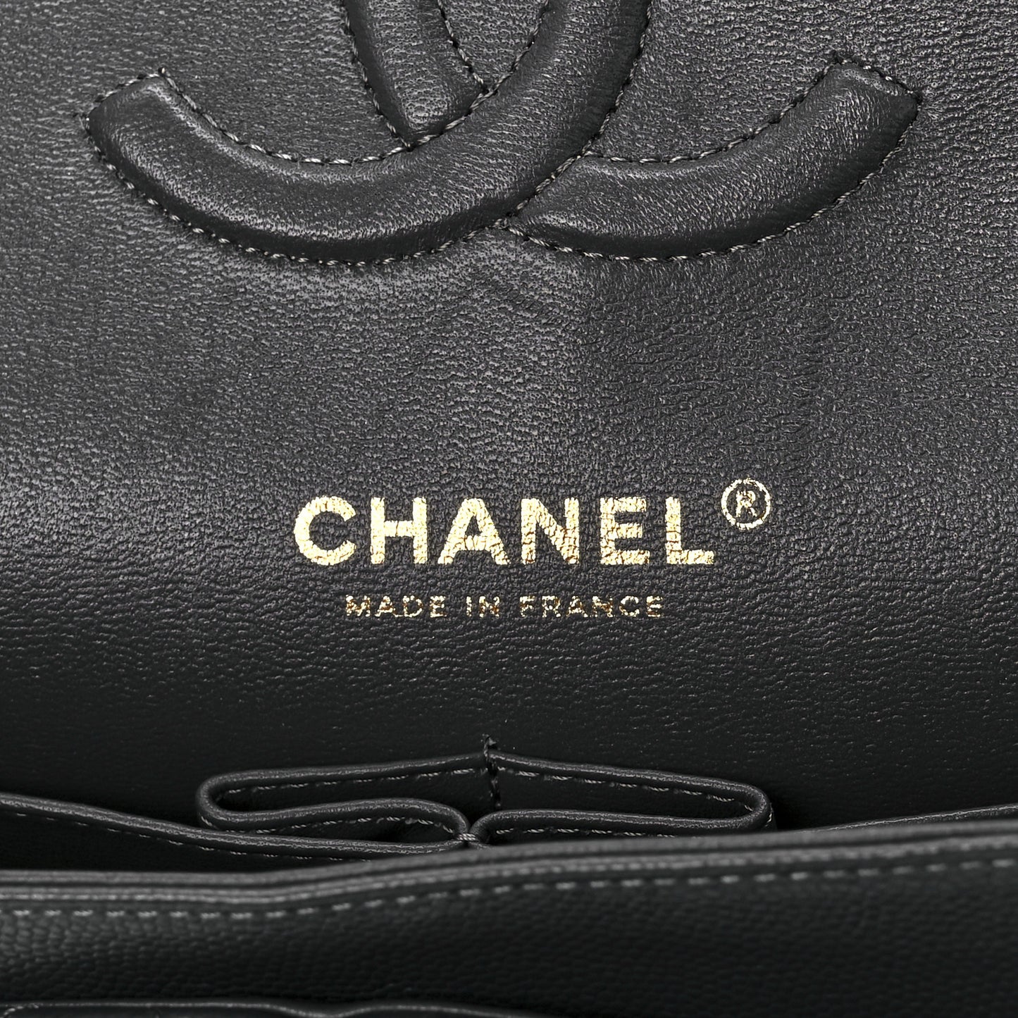 Caviar Quilted Medium Double Flap Dark Grey