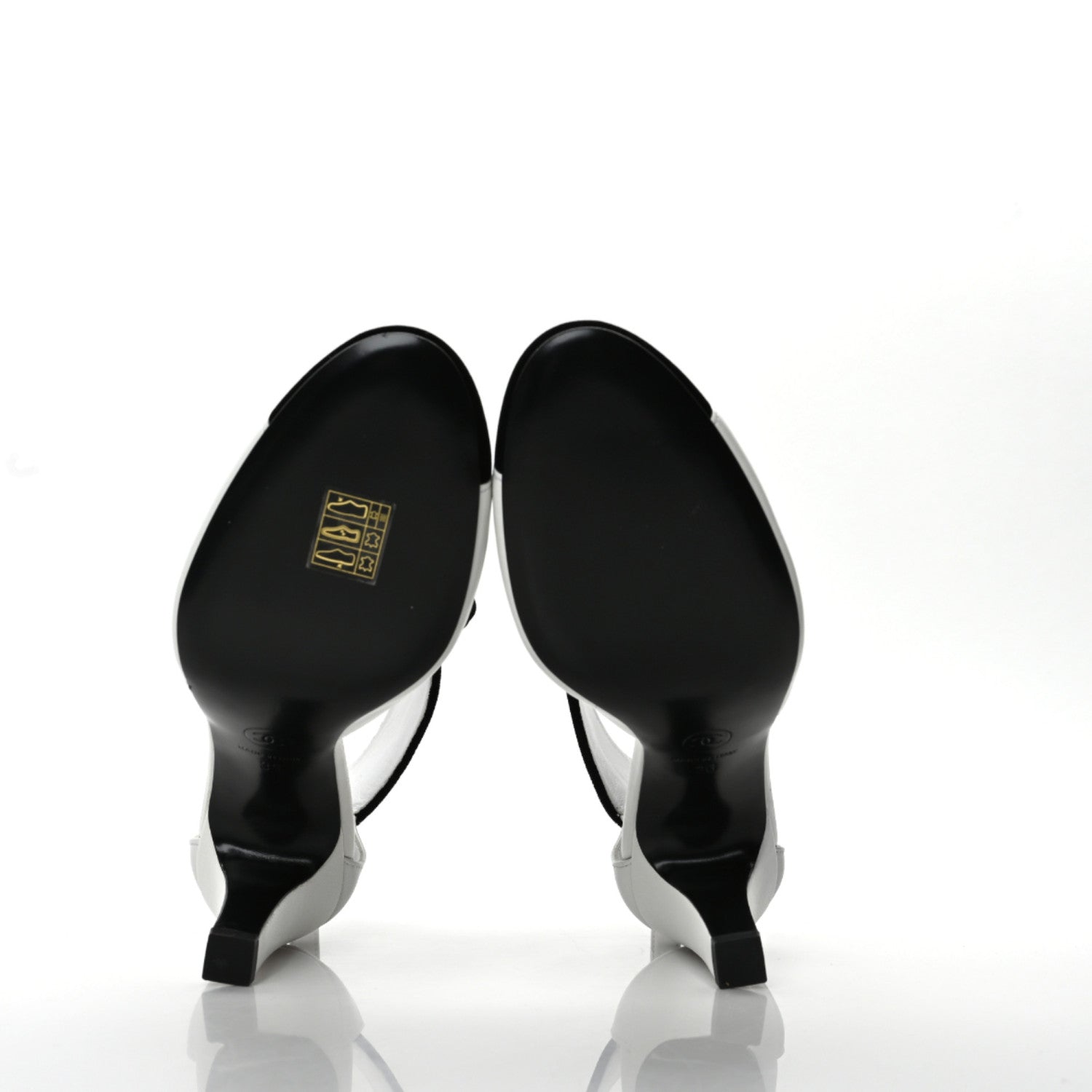 Chanel Lambskin Velvet Cap Toe Bow Pumps 36 Black White 4 of 9