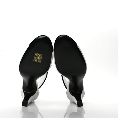 Chanel Lambskin Velvet Cap Toe Bow Pumps 36 Black White 4 of 9