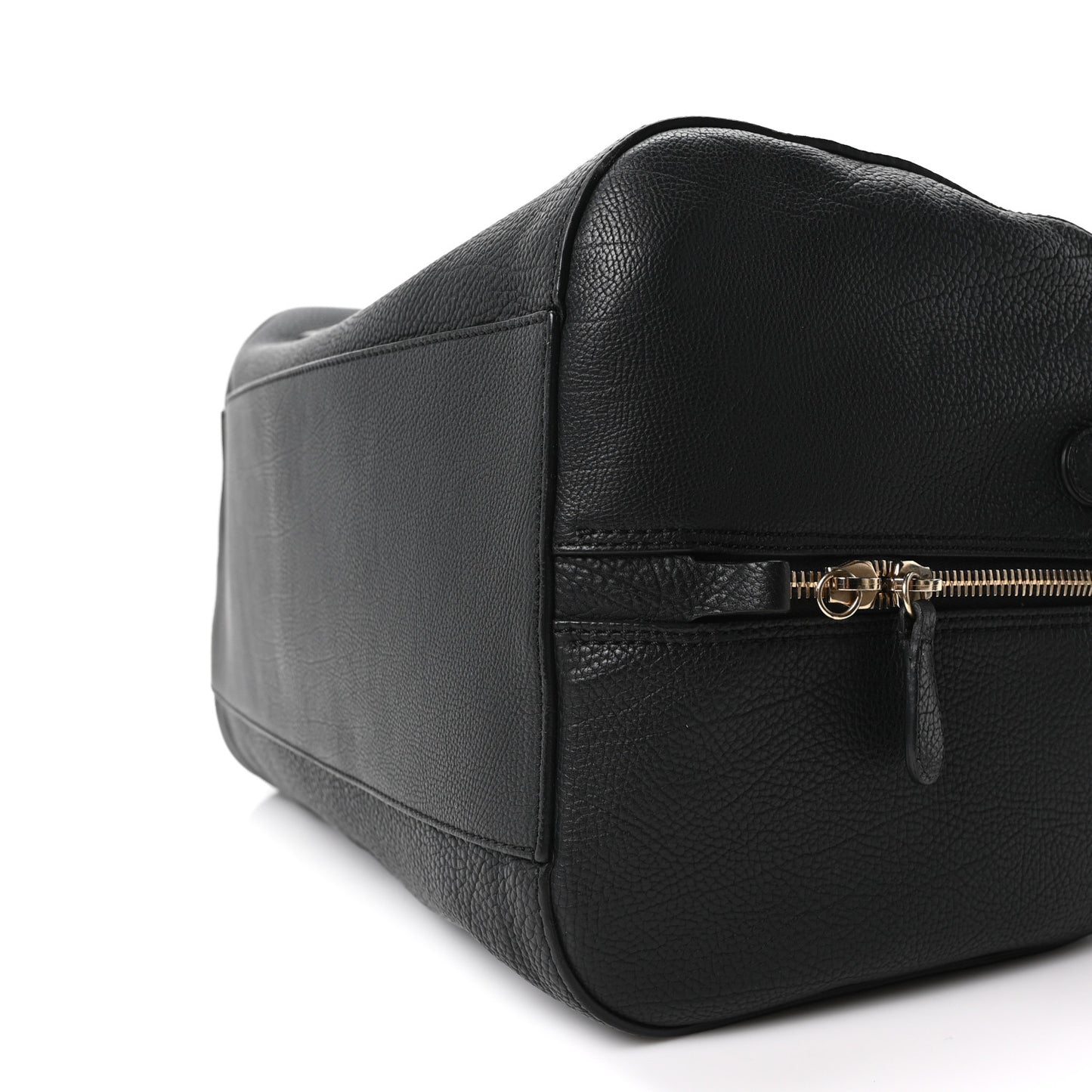 Grained Calfskin Tube Boston Bag Black