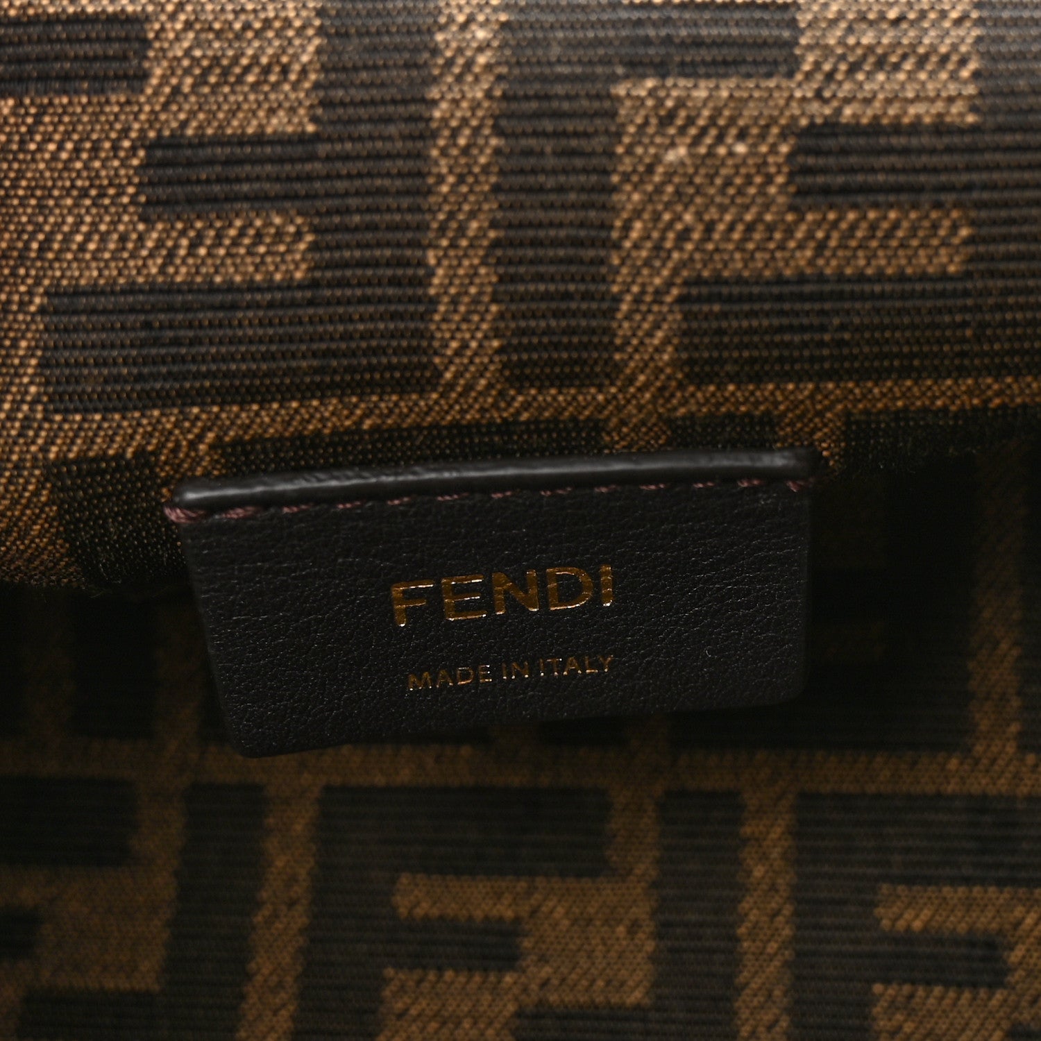 Fendi Shiny Nappa Fabric Jacquard FF 1974 Midi Fendi Tobacco Moro Ebano 6 of 10