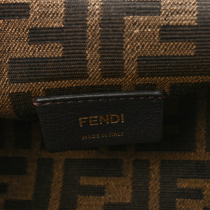 Fendi Shiny Nappa Fabric Jacquard FF 1974 Midi Fendi Tobacco Moro Ebano 6 of 10