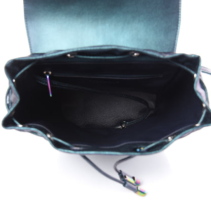 Chanel Iridescent Caviar Quilted Filigree Backpack Dark Turquoise 5 of 10