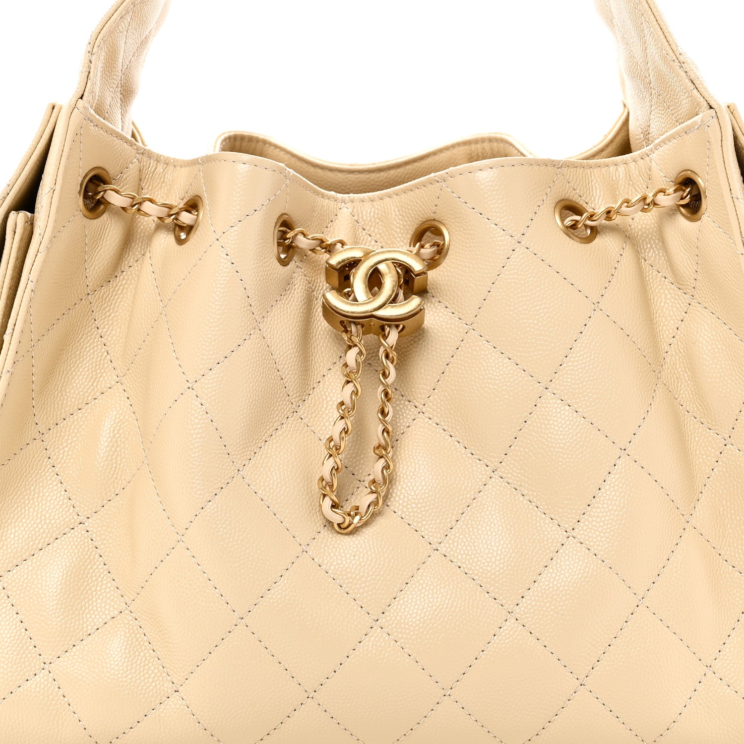 Chanel Caviar Quilted Small Chanel 25 Handbag Light Beige 8 of 10