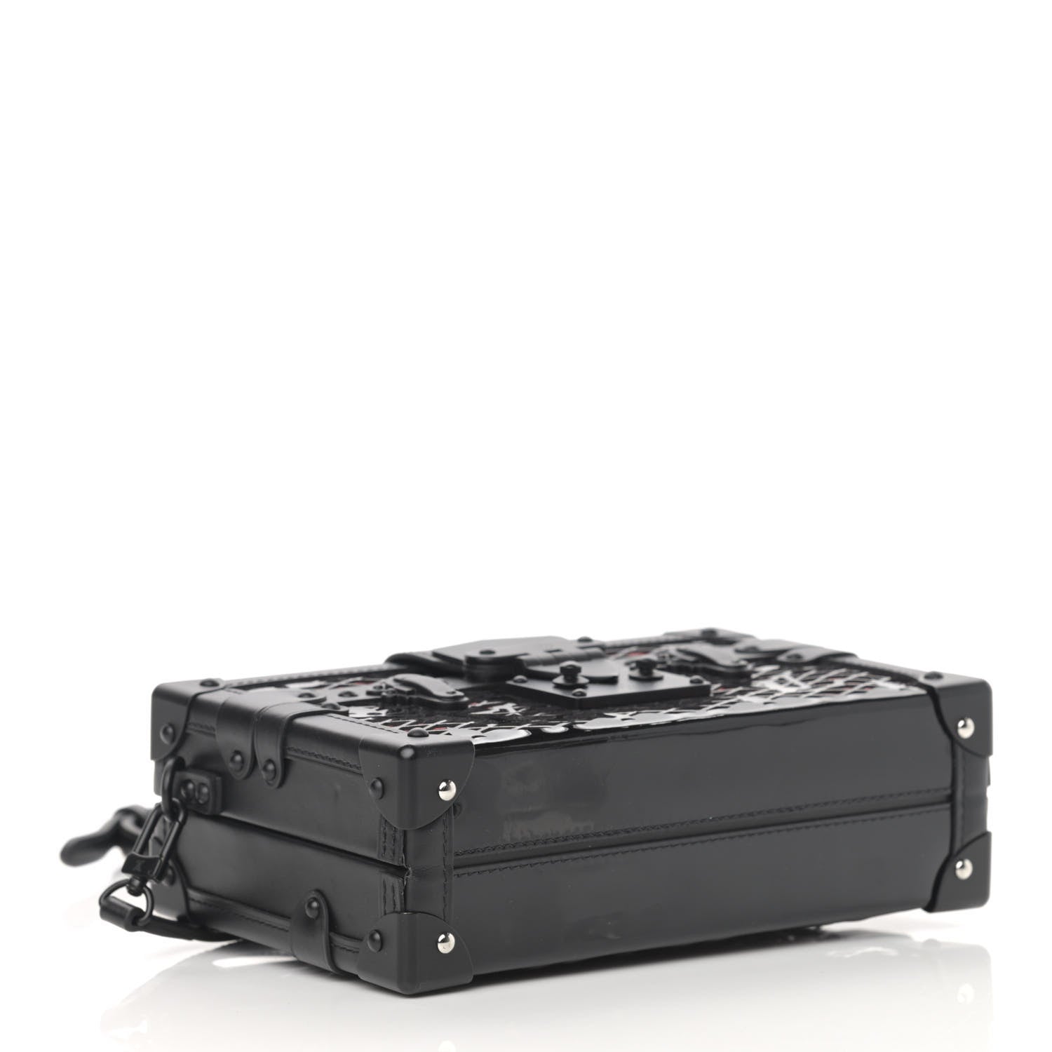 Louis Vuitton Patent Monogram Petite Malle Black Red 5 of 12