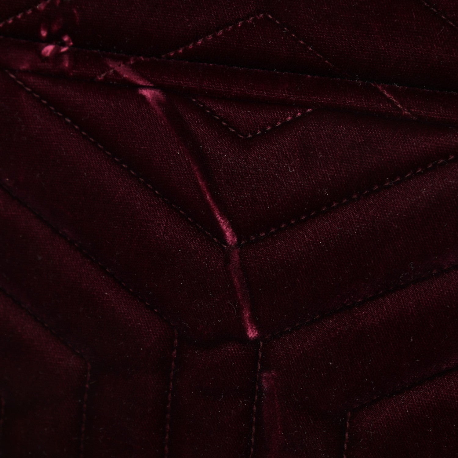 Saint Laurent Velvet Y Quilted Monogram Small Loulou Chain Satchel Burgundy 14 of 15