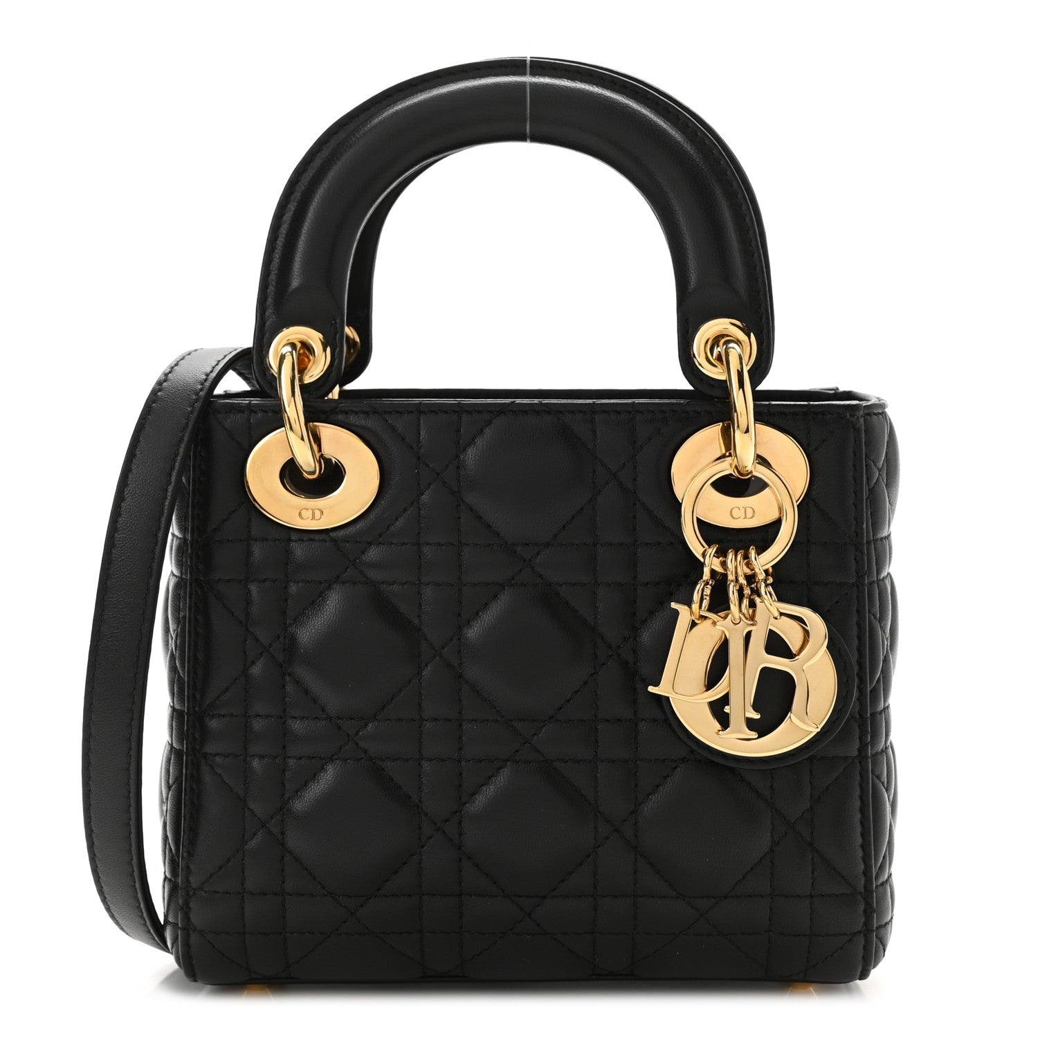 Christian Dior Lambskin Cannage Mini Lady Dior Black 1 of 11