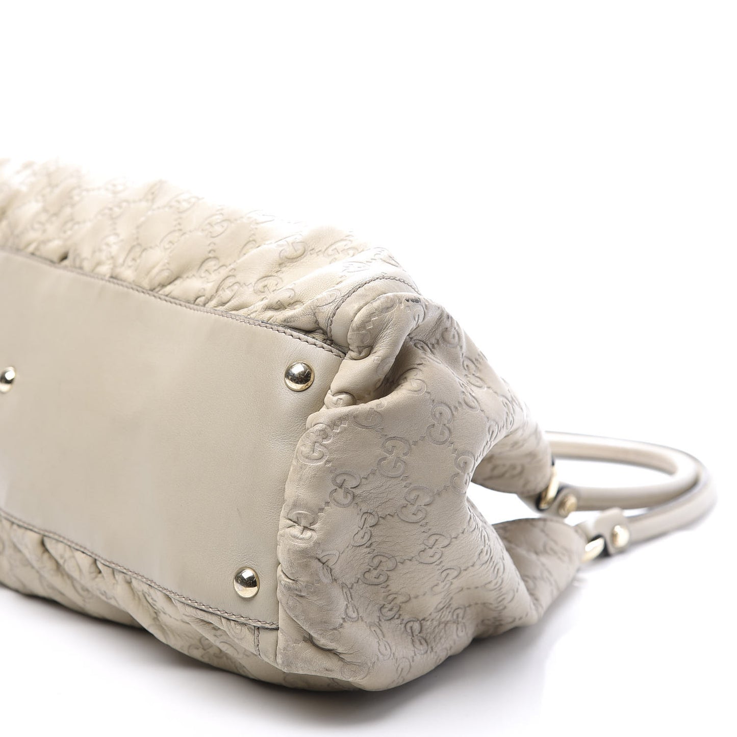 Guccissima Large D Gold Ring Shoulder Bag Off White