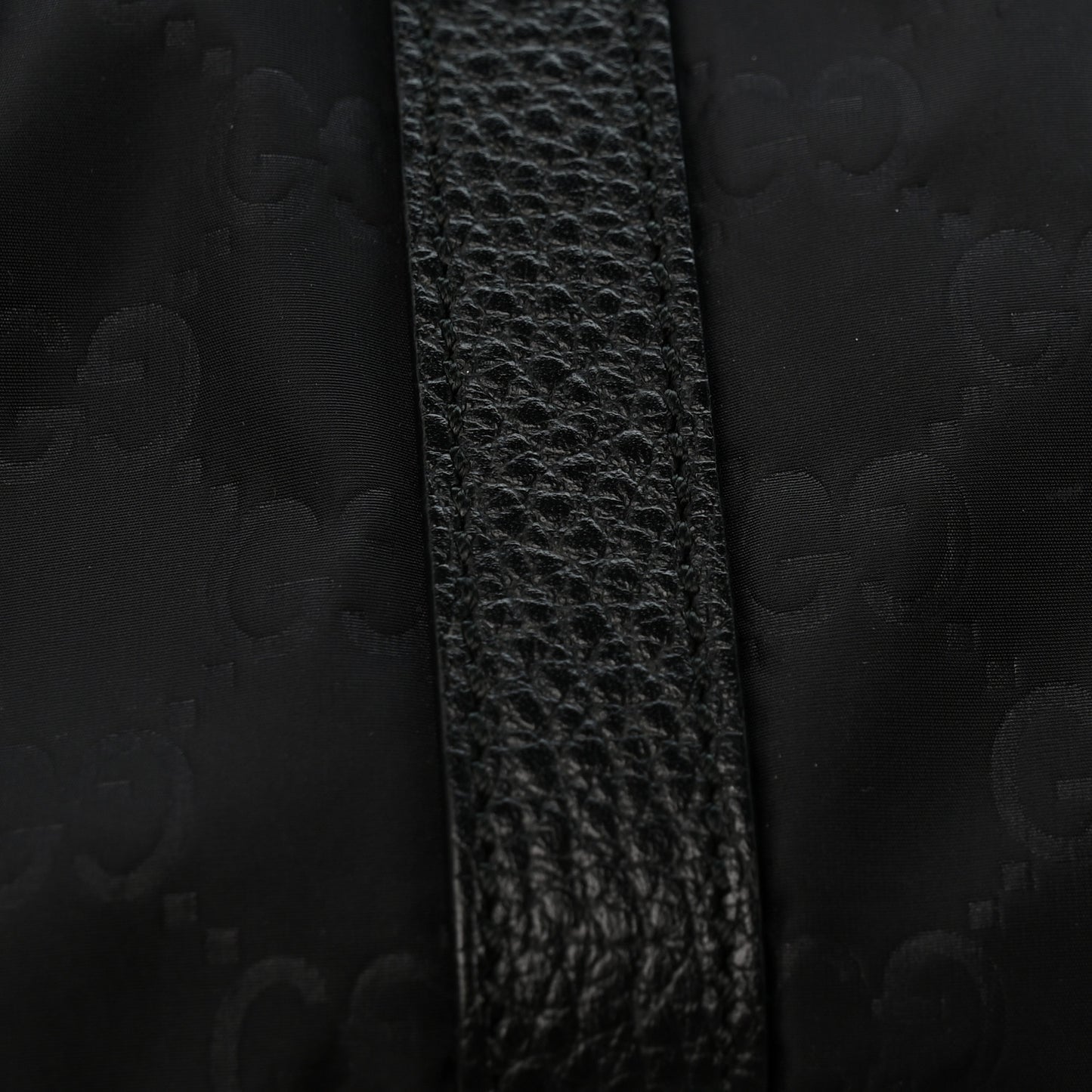 Nylon Monogram Double Buckle Flap Messenger Bag Black