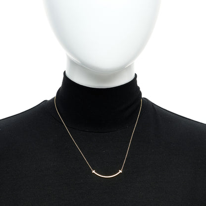 Tiffany 18K Yellow Gold Small T Smile Pendant Necklace 2 of 6